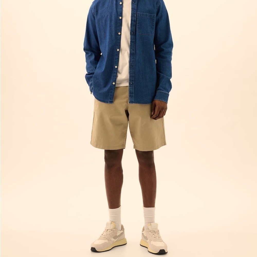 GAP Essential Khaki Brown 5 Pocket Flat Front‎ 10" Bermuda Cotton Shorts 40" EUC